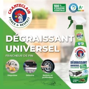 Chanteclair - F&R Spray Dégraissant Universel Fraicheur Pin, Idéaux sur Tout, Efficaces Partout, Fonctionne Tête en Bas - 625 ml