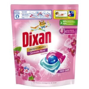 DIXAN Détergent d'aromathérapie Floral Sensation Orchid Trio Caps 34 unités