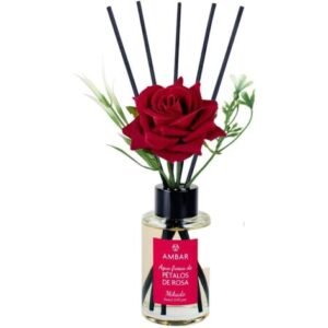 AMBAR Mikado Eau Fraîche Pétale de Rose avec Fleur Décorative